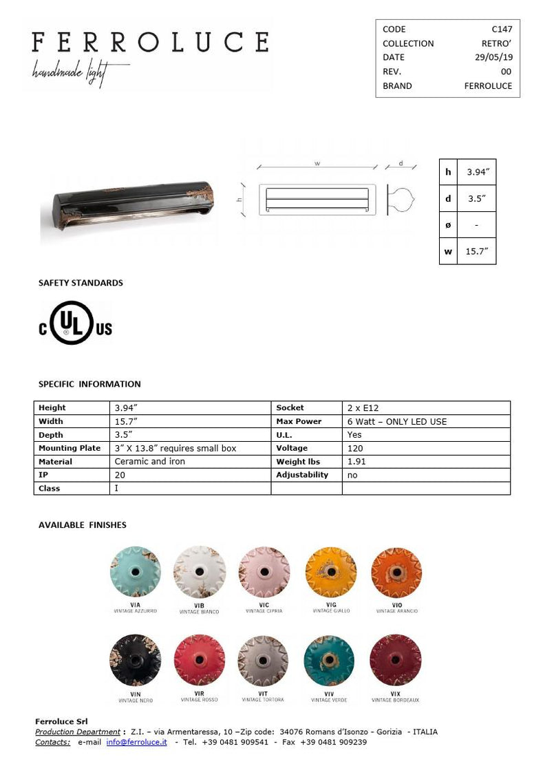 C147 Retrò Vintage Picture Light– Tower Lighting