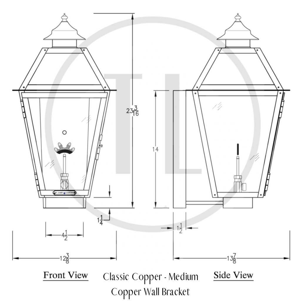Classic Copper Gas Lantern - Hanging With Full Yoke– Tower Lighting